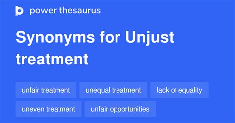 unjustifiable synonym|unjust treatment synonym.